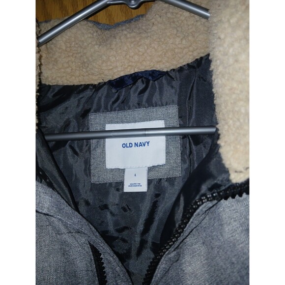 Old Navy Heritage Vest Grey Heather Quilted Puffer Full Zip Buttoned Men’s Large - Picture 3 of 16